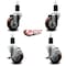 Service Caster 3.5'' Maroon Poly Wheel Swivel 1-1/2'' Expanding Stem Caster Set 2 Brakes, 4PK SCC-EX20S3514-PPUB-MRN-2-TLB-2-112 - alternate 5